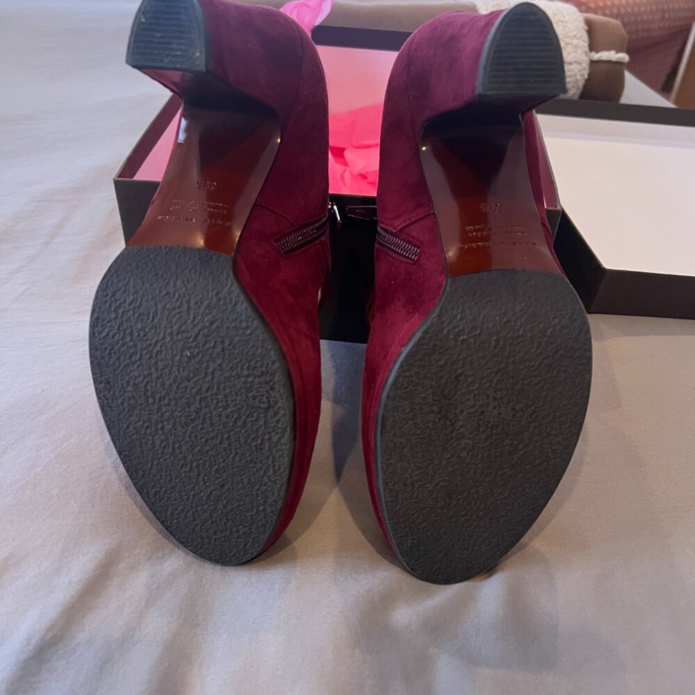 Chie Mihara CANTOS Garnet Red Suede Shoes EU Size 39.5 - Picture 5 of 7